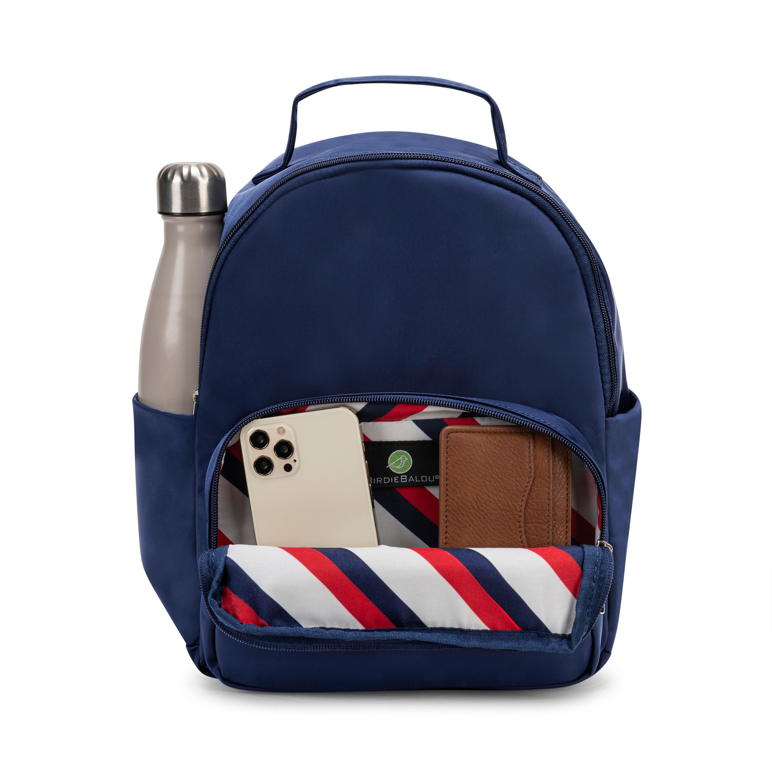 Navy Blue Backpack with printed front pocket