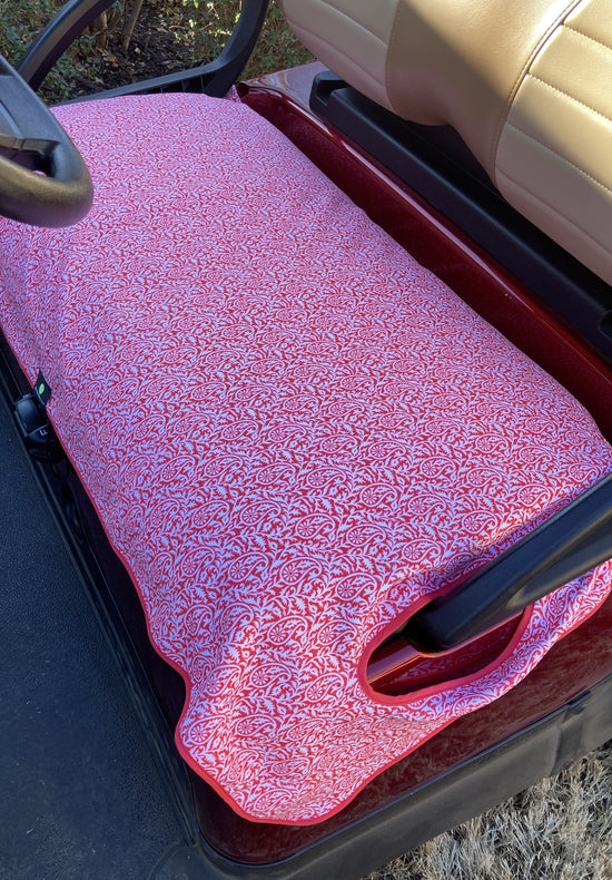 Golf Cart Seat Cover Red Paisley