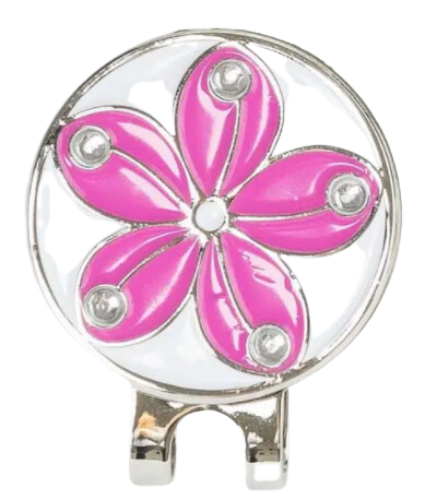 Golf Ball Marker Hat Clip Daisy Flower Pink