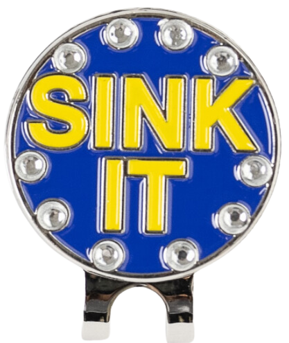 Golf Ball Marker Hat Clip "Sink It" Blue