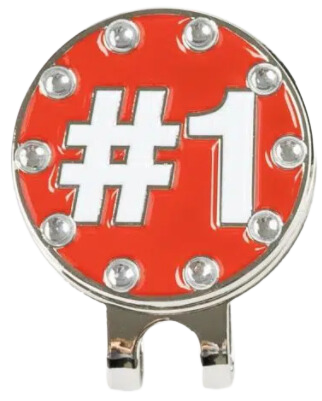 Golf Ball Marker Hat Clip Marker "#1" Red