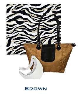 January Bundle Up With Some Extra Savings- Brown Packable Bag Zebra Golf Cart Seat Cover Cver & Visor Bundle