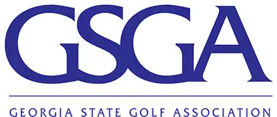 Blue and black gsga logo with bold, stylized lettering.