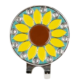 Golf Ball Marker Hat Clip Lazy Daisy Yellow - Birdie Balou