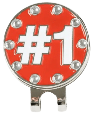 Golf Ball Marker Hat Clip Marker "1" Red - Birdie Balou