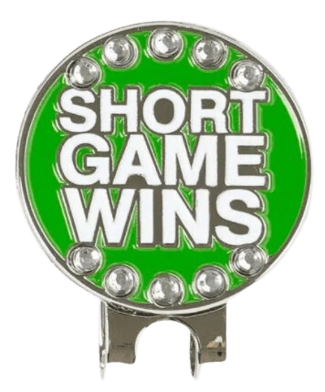 Golf Ball Marker Hat Clip "Short Game Wins" Green - Birdie Balou