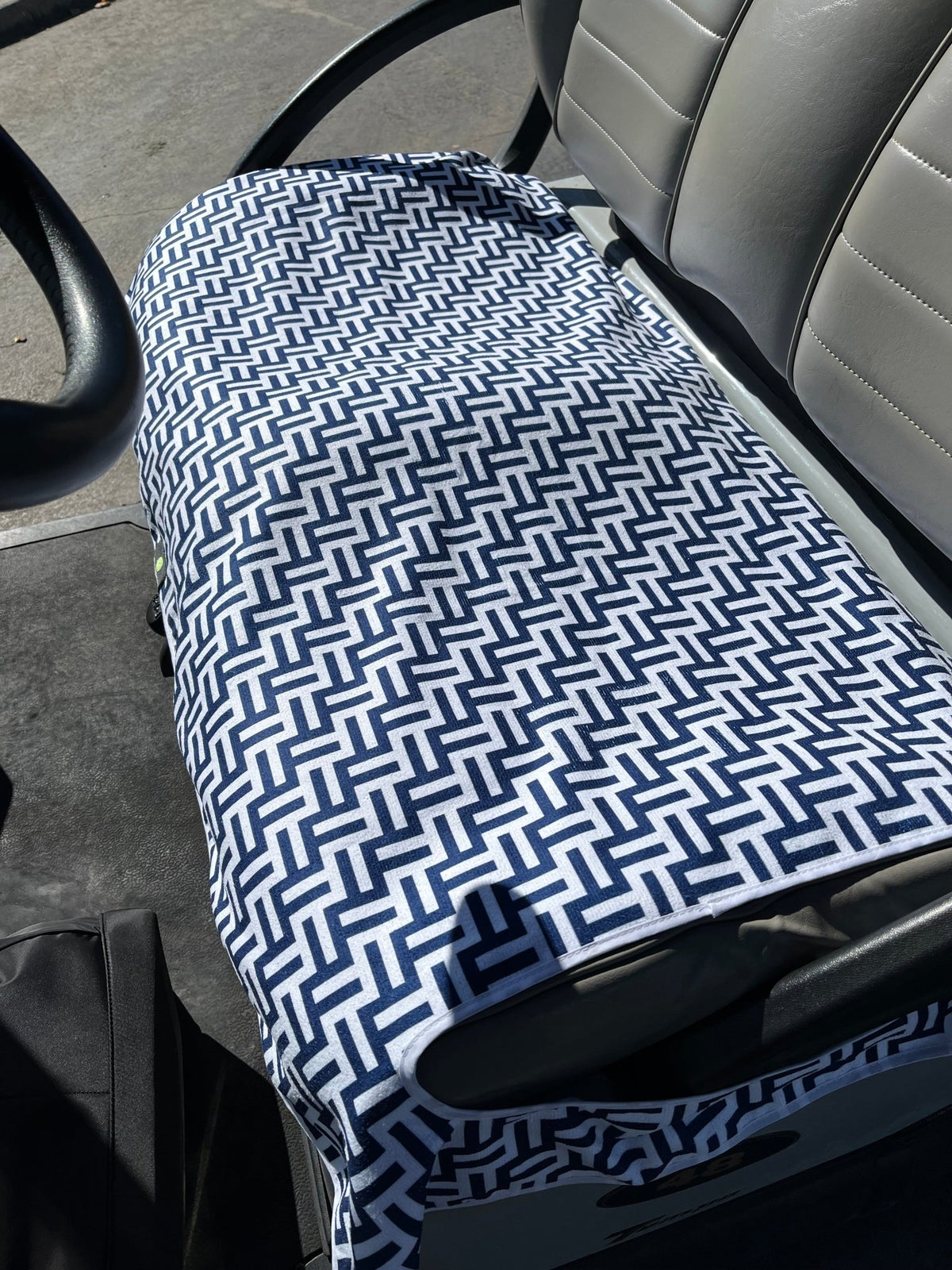Golf Cart and Car Seat Cover Geometric Navy - Birdie Balou