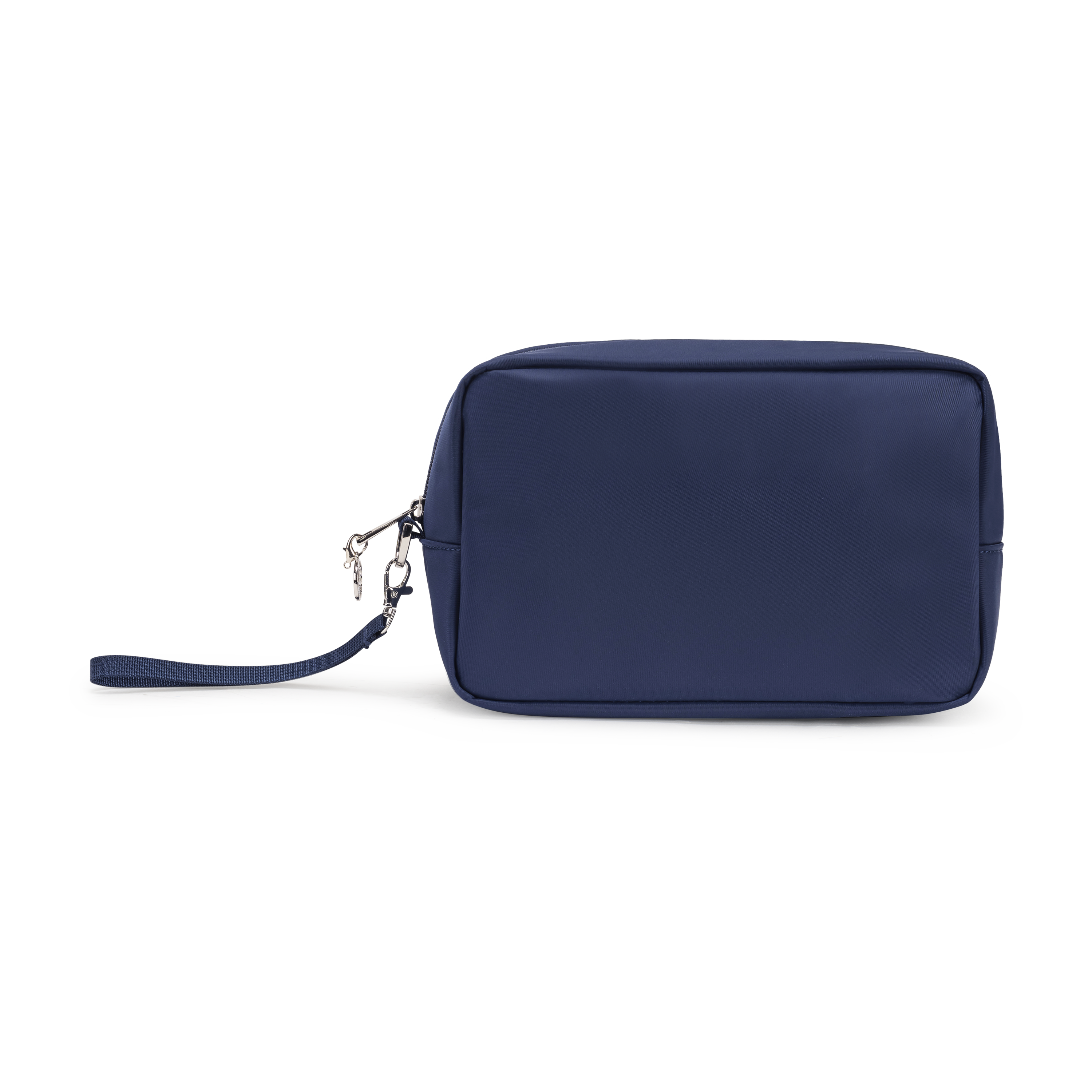 wristlet pouch navy blue with strap