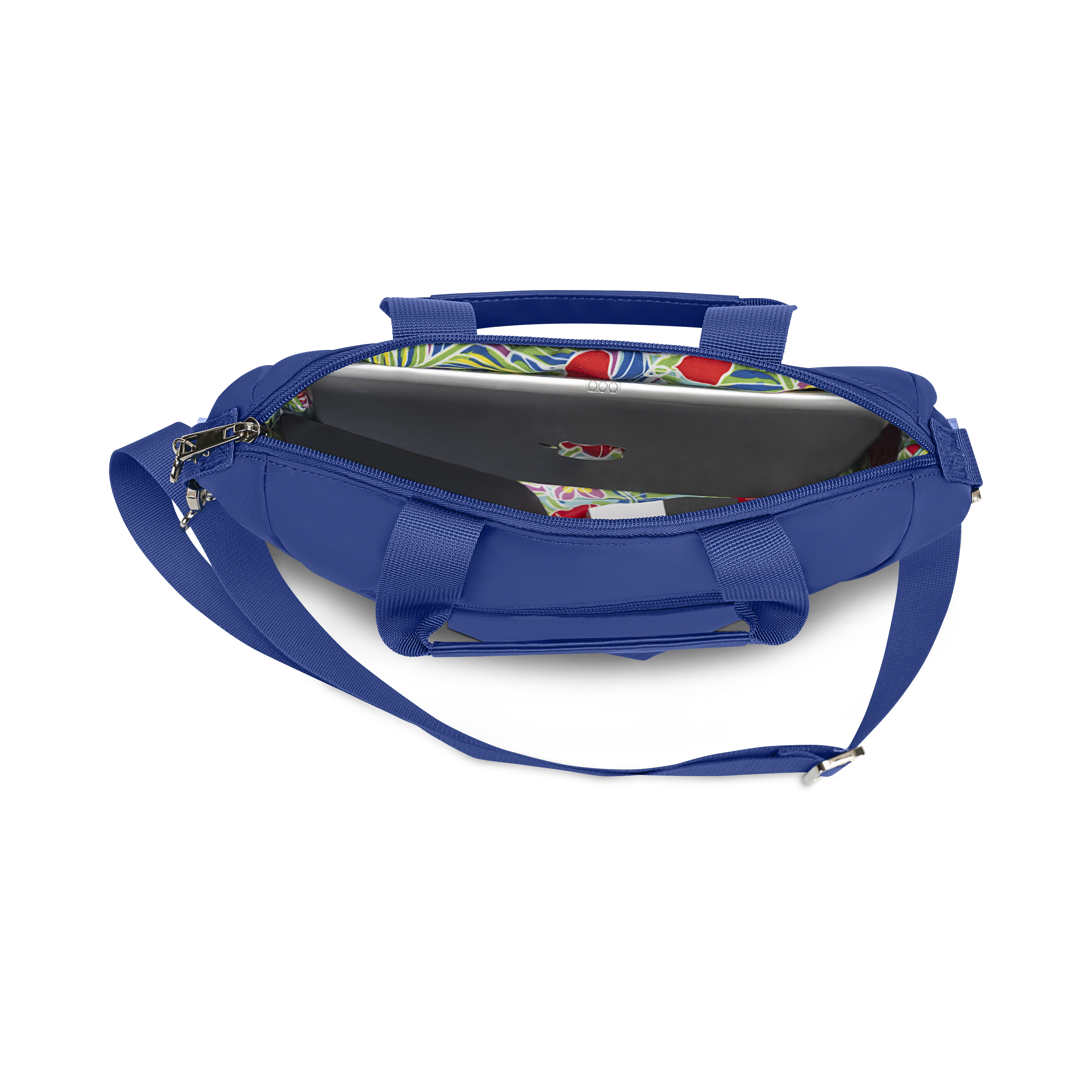 mini tote royal blue interior