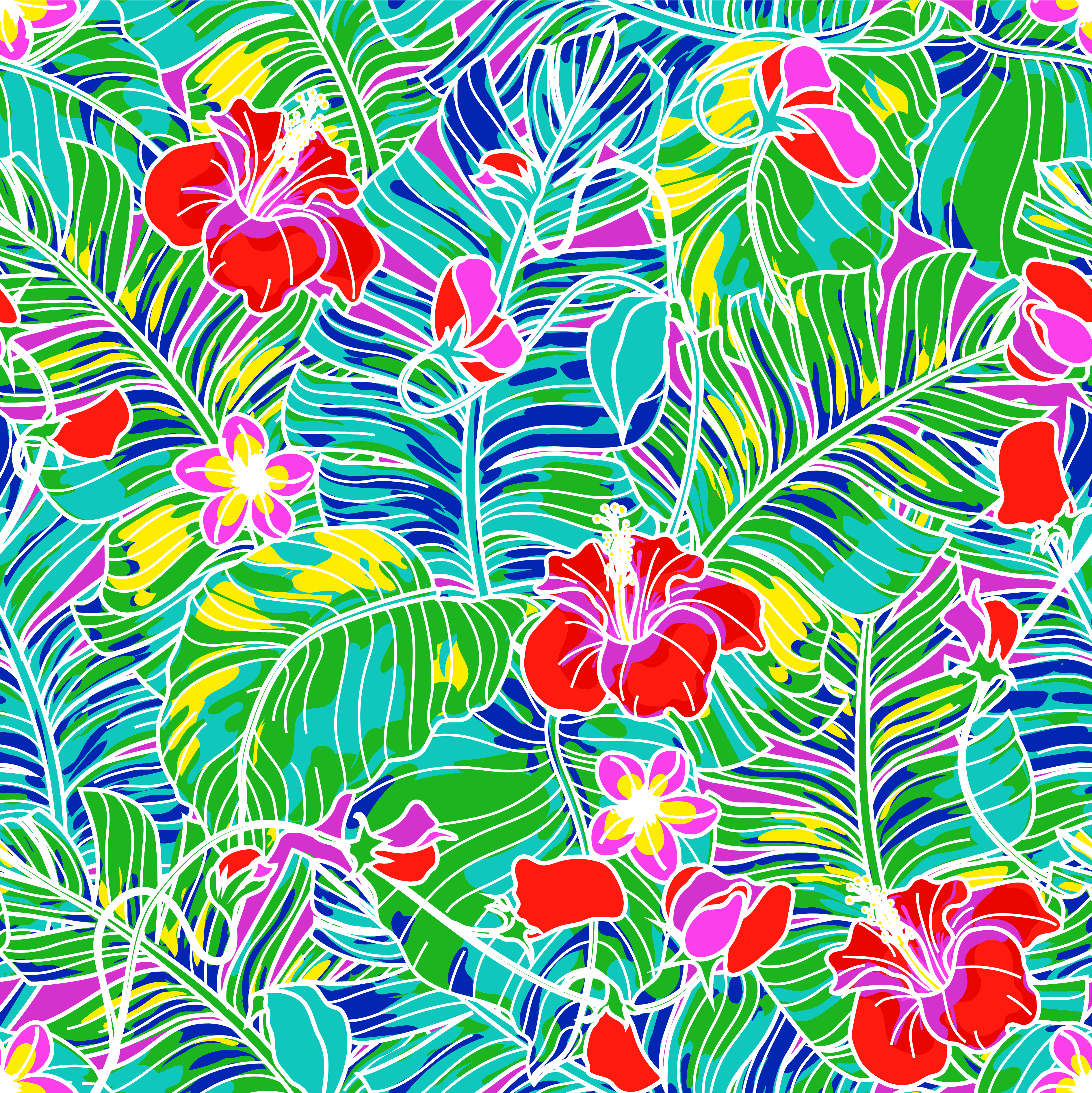 Sport Towel Tropical Royal Blue