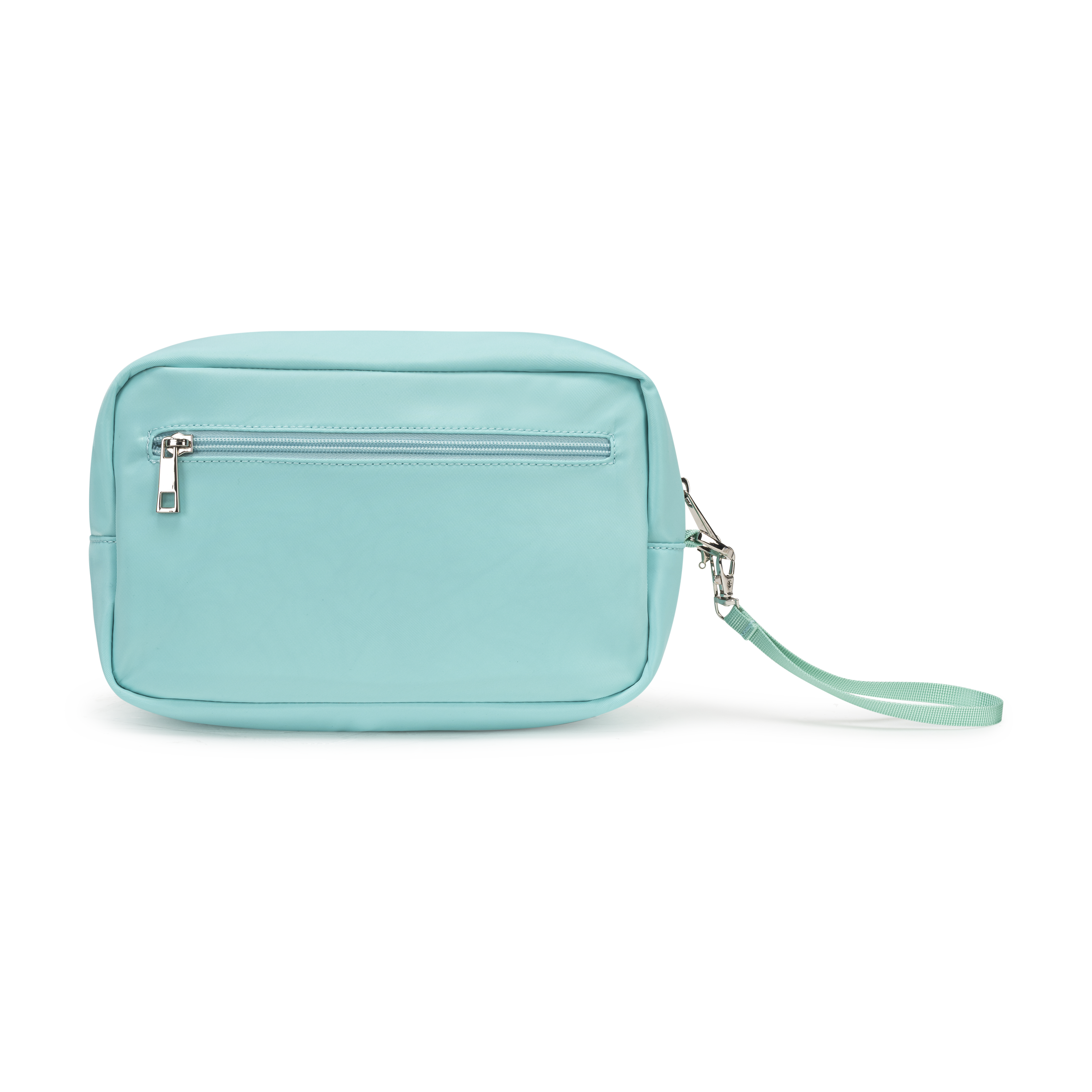 wristlet pouch mint zipper pocket back