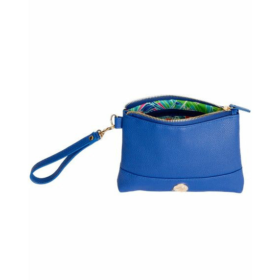 Wristlet Bag Royal Blue Tropical