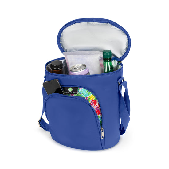 Load image into Gallery viewer, Cooler Tote Insulated Royal Blue Tropical Royal Blue

