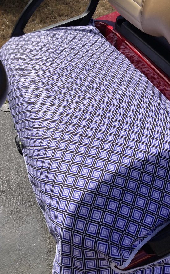 Golf Cart Seat Cover  Diamond Purple Black