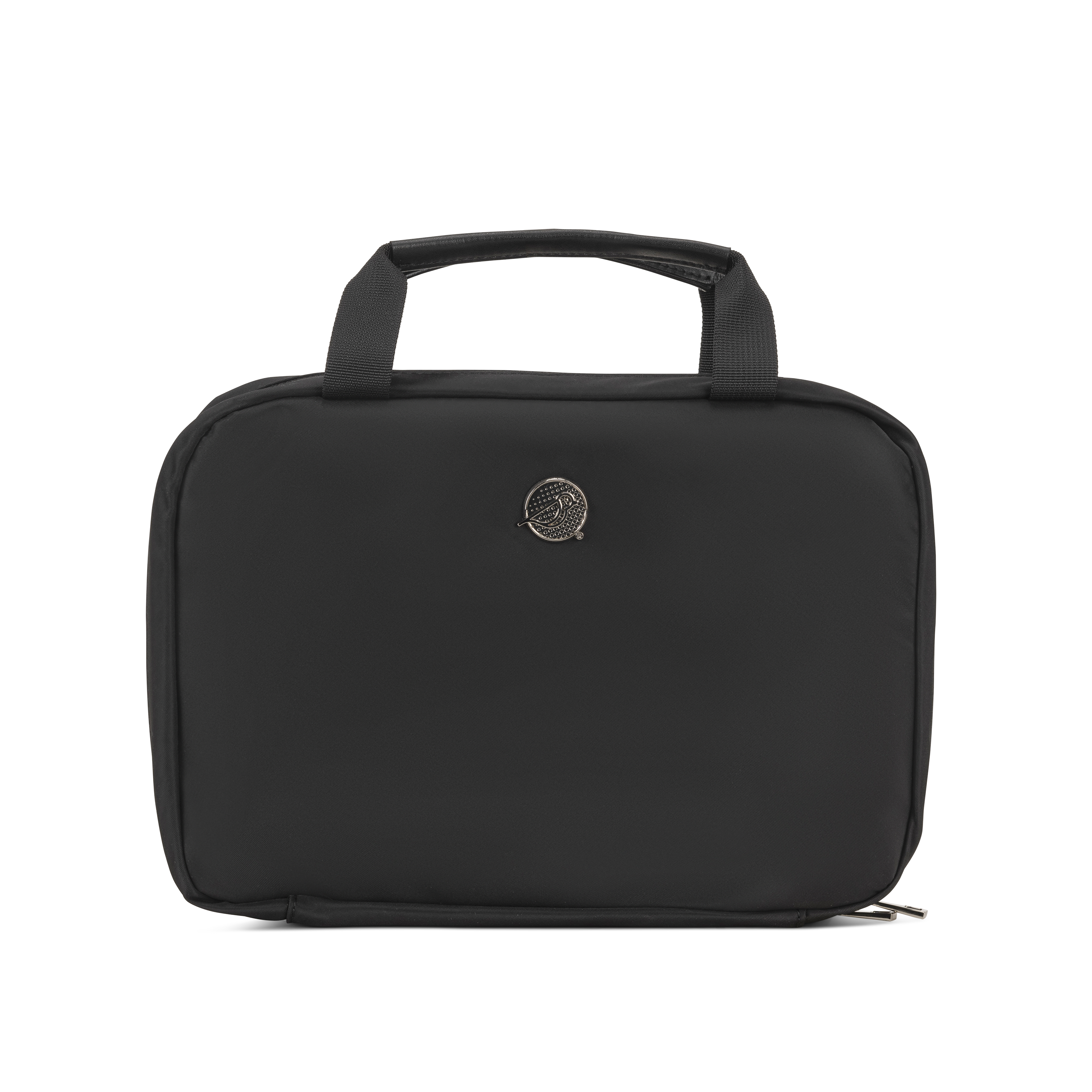 makeup hanging trifold bag black with logo 