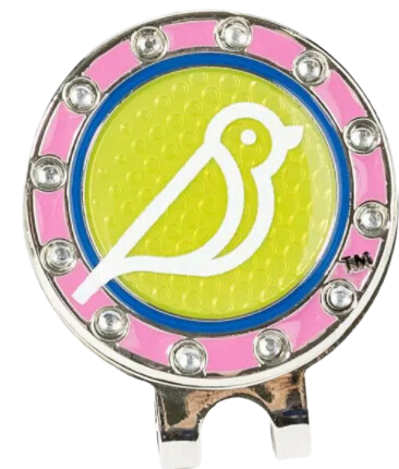 Golf Ball Marker Hat Clip Birdie Balou Icon Pink