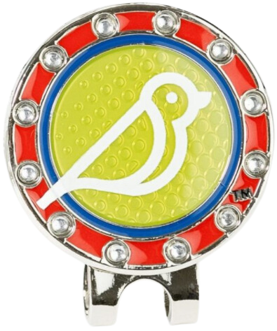 Golf Ball Marker Hat Clip Birdie Balou Icon Red
