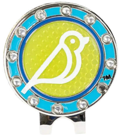 Golf Ball Marker Hat Clip Birdie Balou Icon Turquoise  Blue
