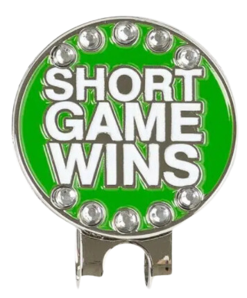 Golf Ball Marker Hat Clip "Short Game Wins" Green