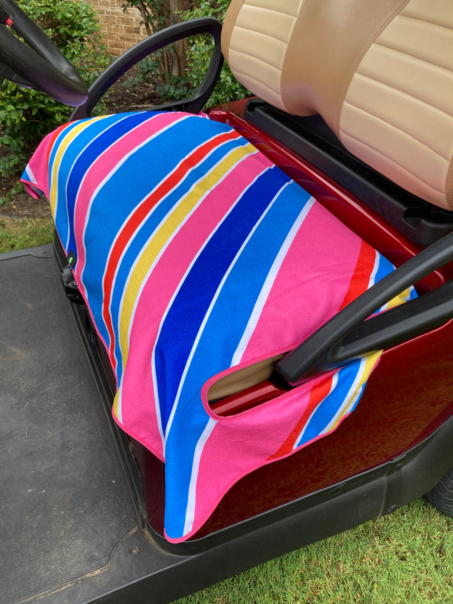 Golf Cart Seat Cover Summer Stripe Pink – Birdie Balou