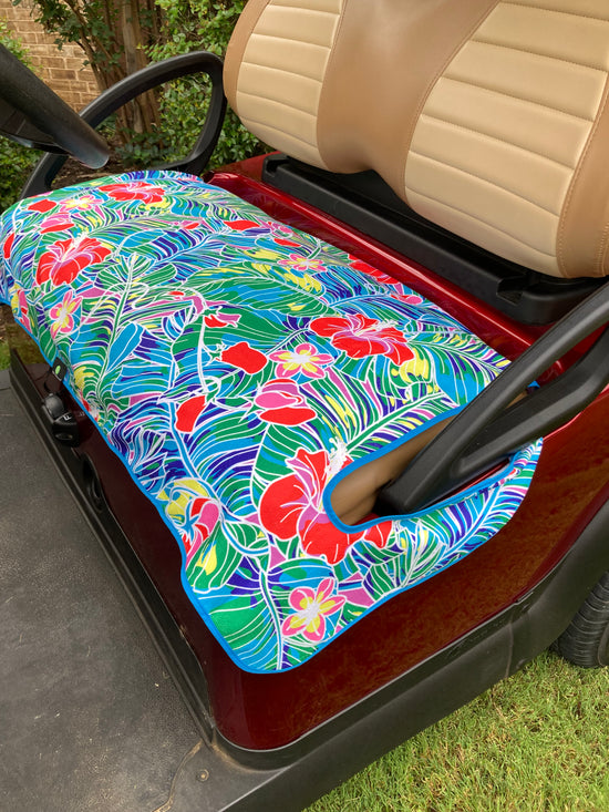 Golf Cart Seat Cover Tropical Royal Blue