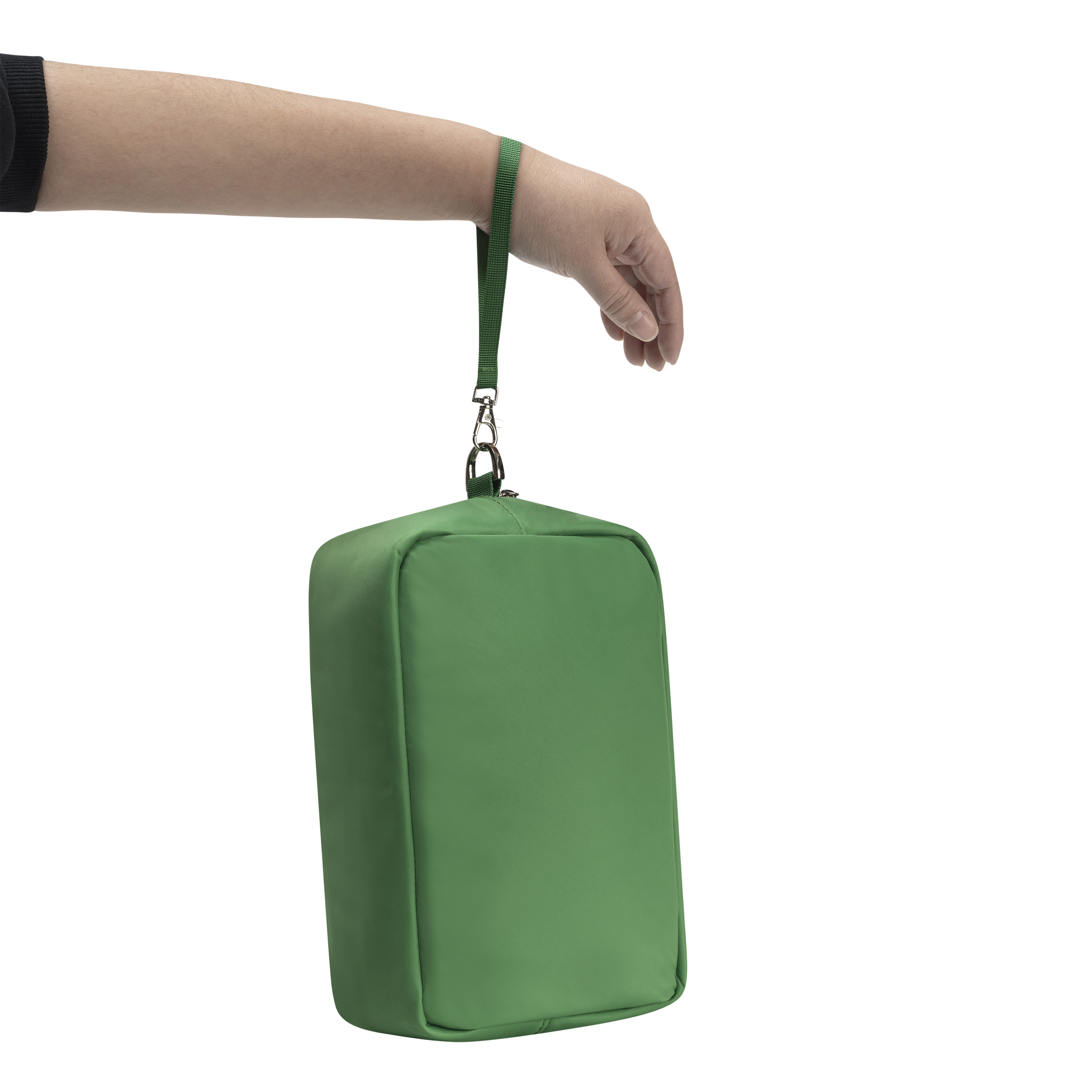Kelly green wristlet pouch with a strap 