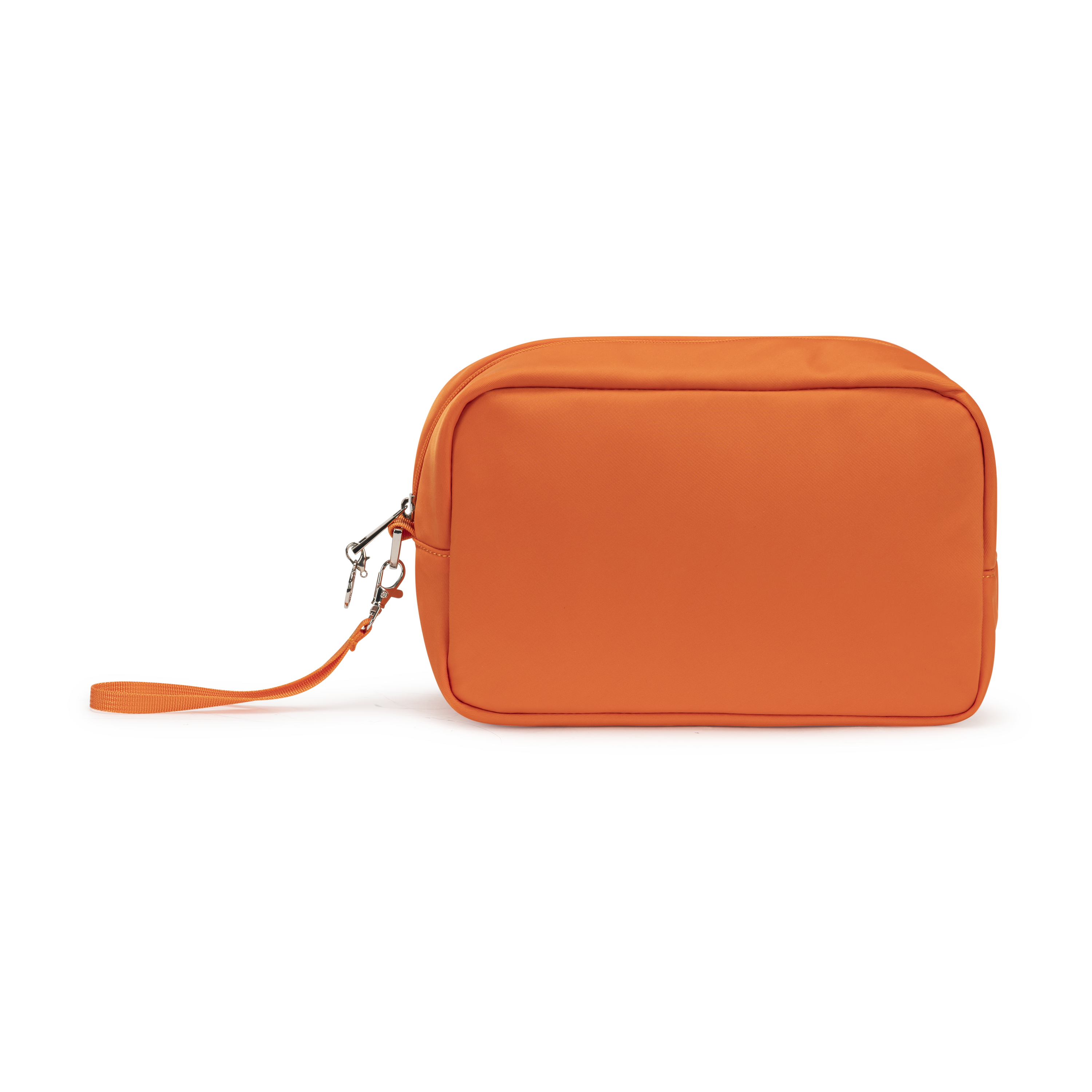 Orange wristlet  pouch with strap 