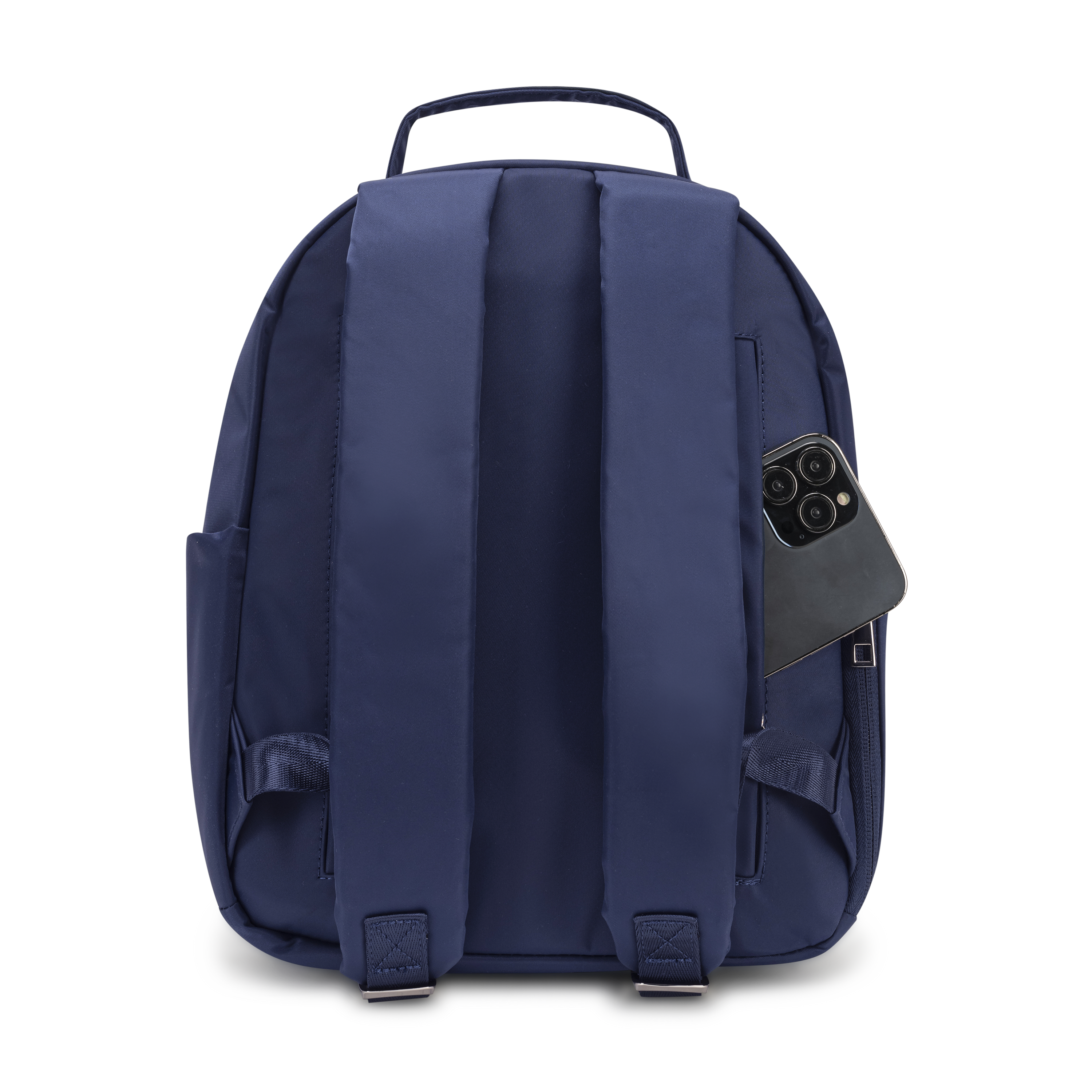 backpack navy blue back with straps 