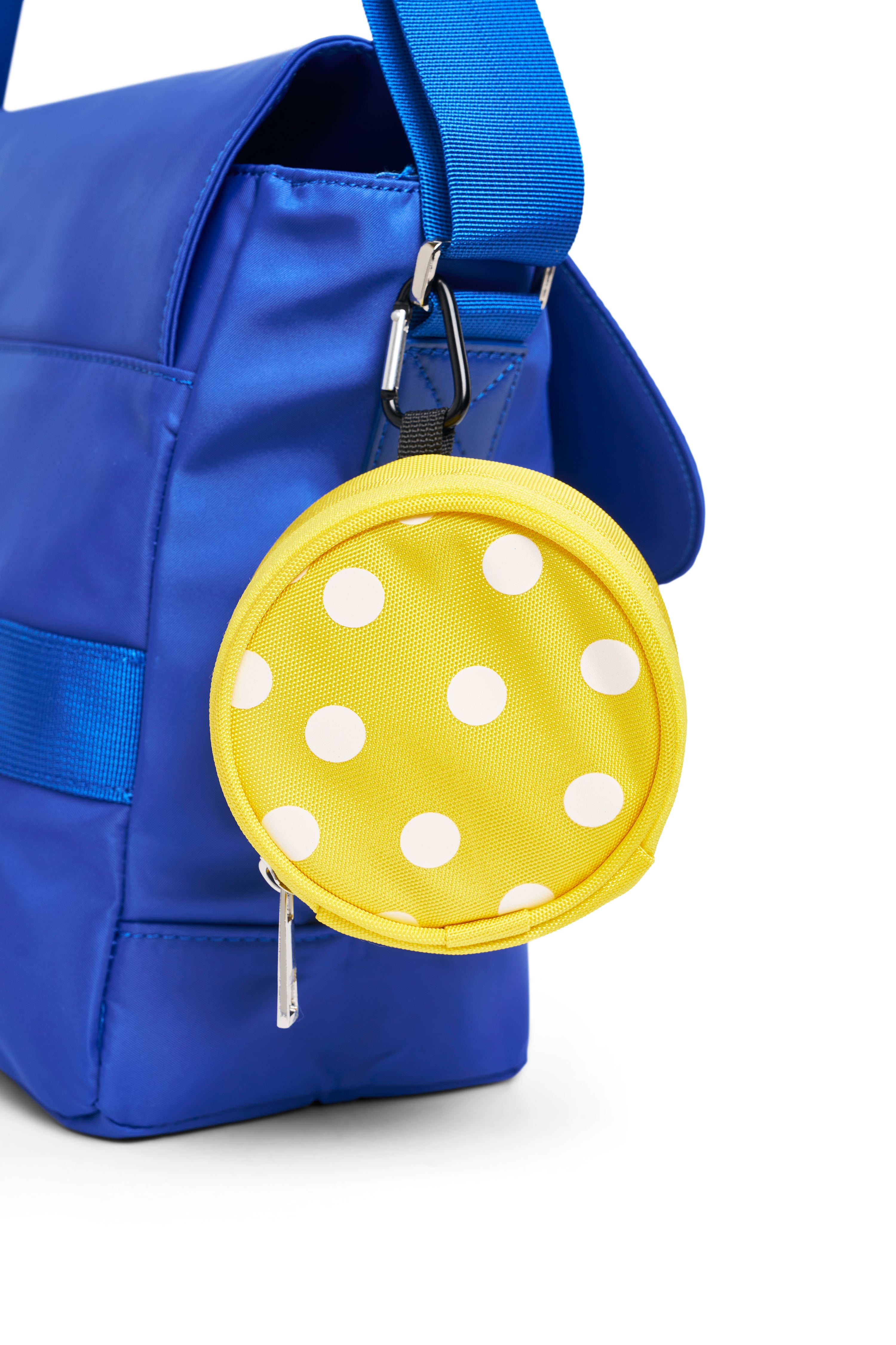 Bag Charm Round Polka Dot Yellow