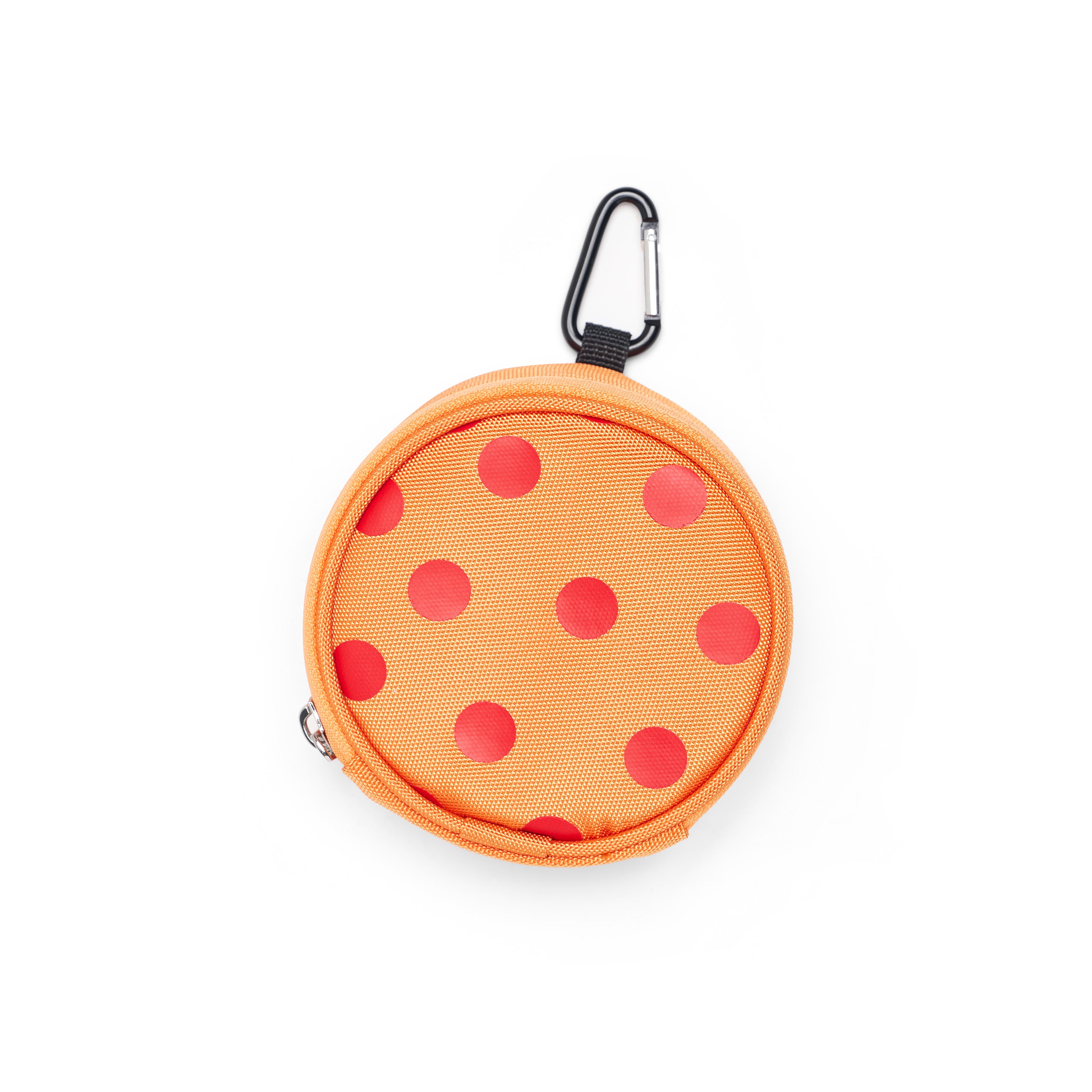 Bag Charm Round Polka Dot Orange