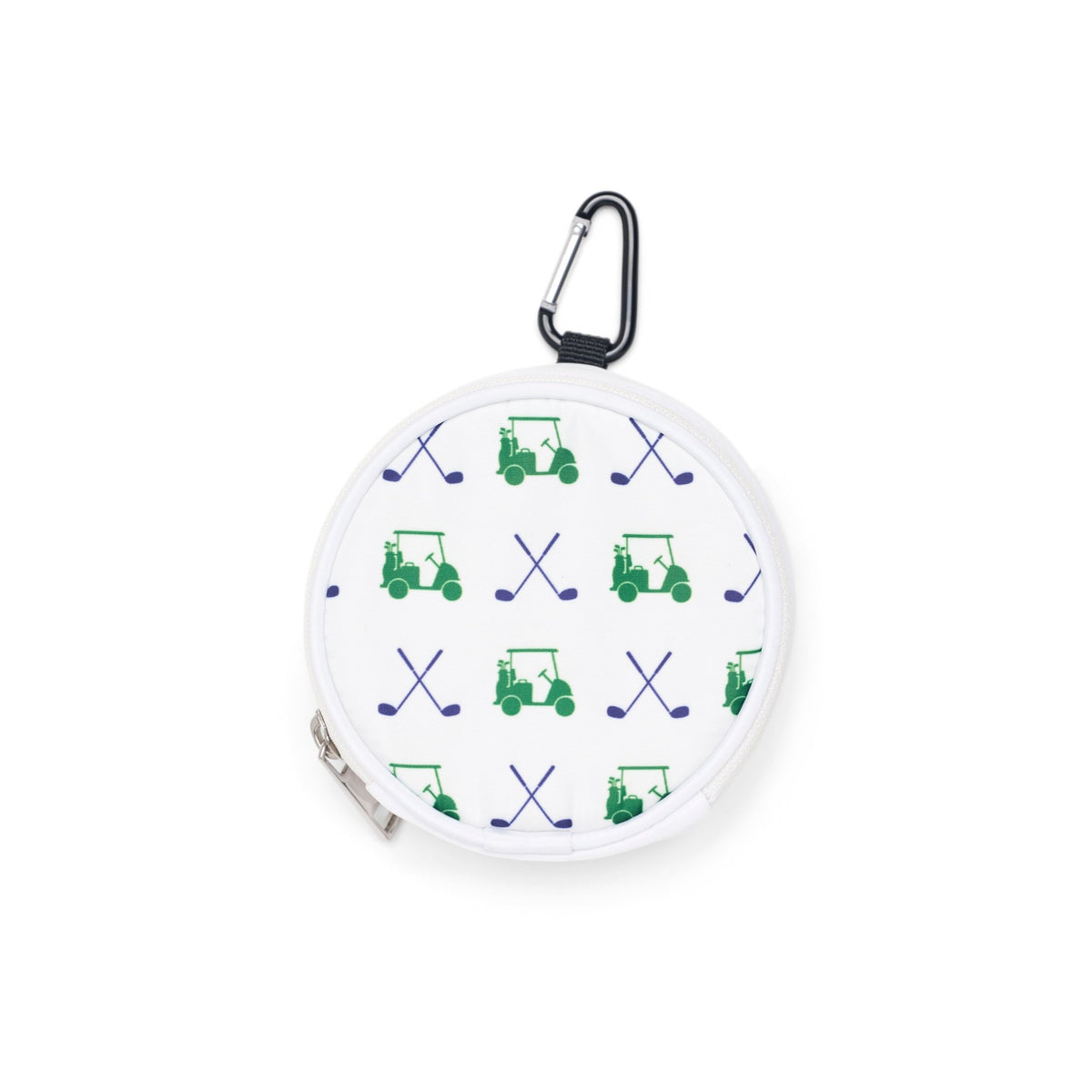 Bag Charm Round Golf Cart Club Navy Kelly Green - Birdie Balou