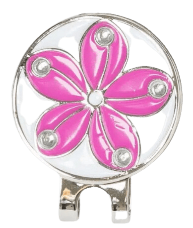 Golf Ball Marker Hat Clip Daisy Flower Pink - Birdie Balou