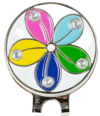 Golf Ball Marker Hat Clip Daisy Multi Color - Birdie Balou