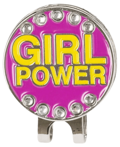 Golf Ball Marker Hat Clip "Girl Power" Pink - Birdie Balou