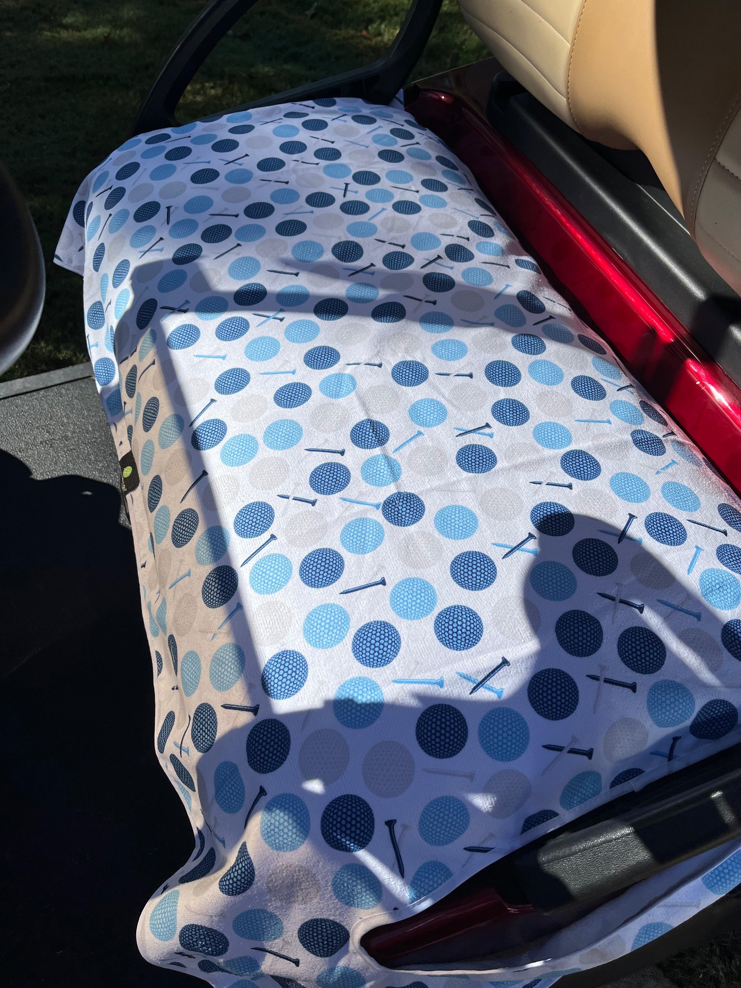 Golf Cart and Car Seat Cover Golf Ball Light Blue - Golf Cart Seat Covers