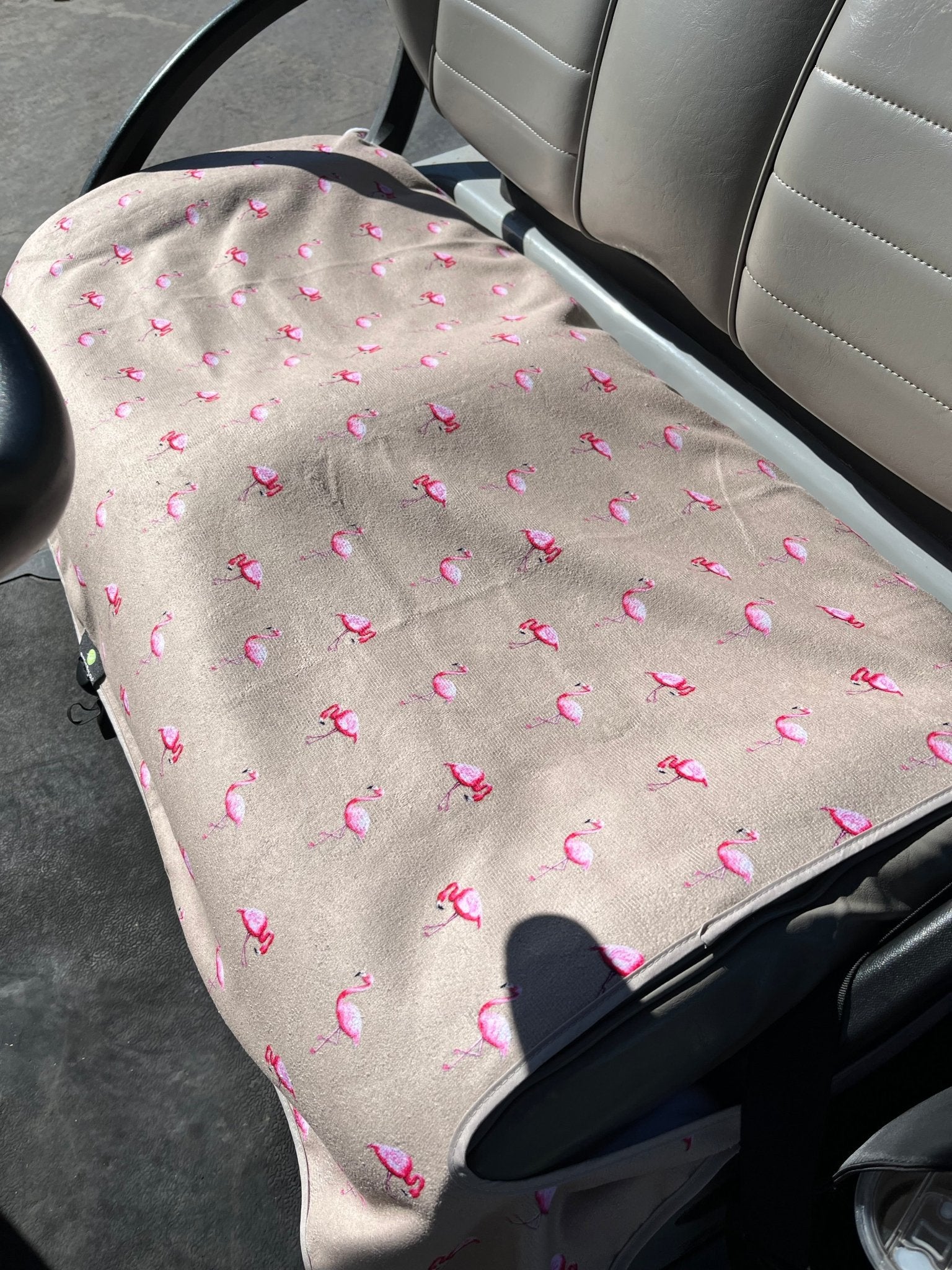 Golf Cart and Car Seat Cover Flamingo Sand - Birdie Balou