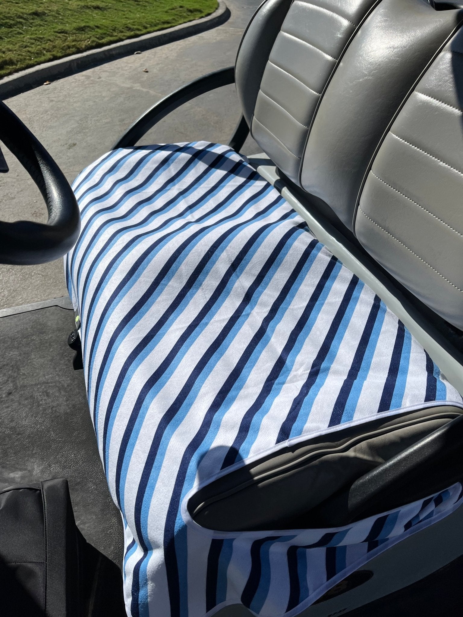 Golf Cart and Car Seat Cover Stripe Light Blue - Birdie Balou