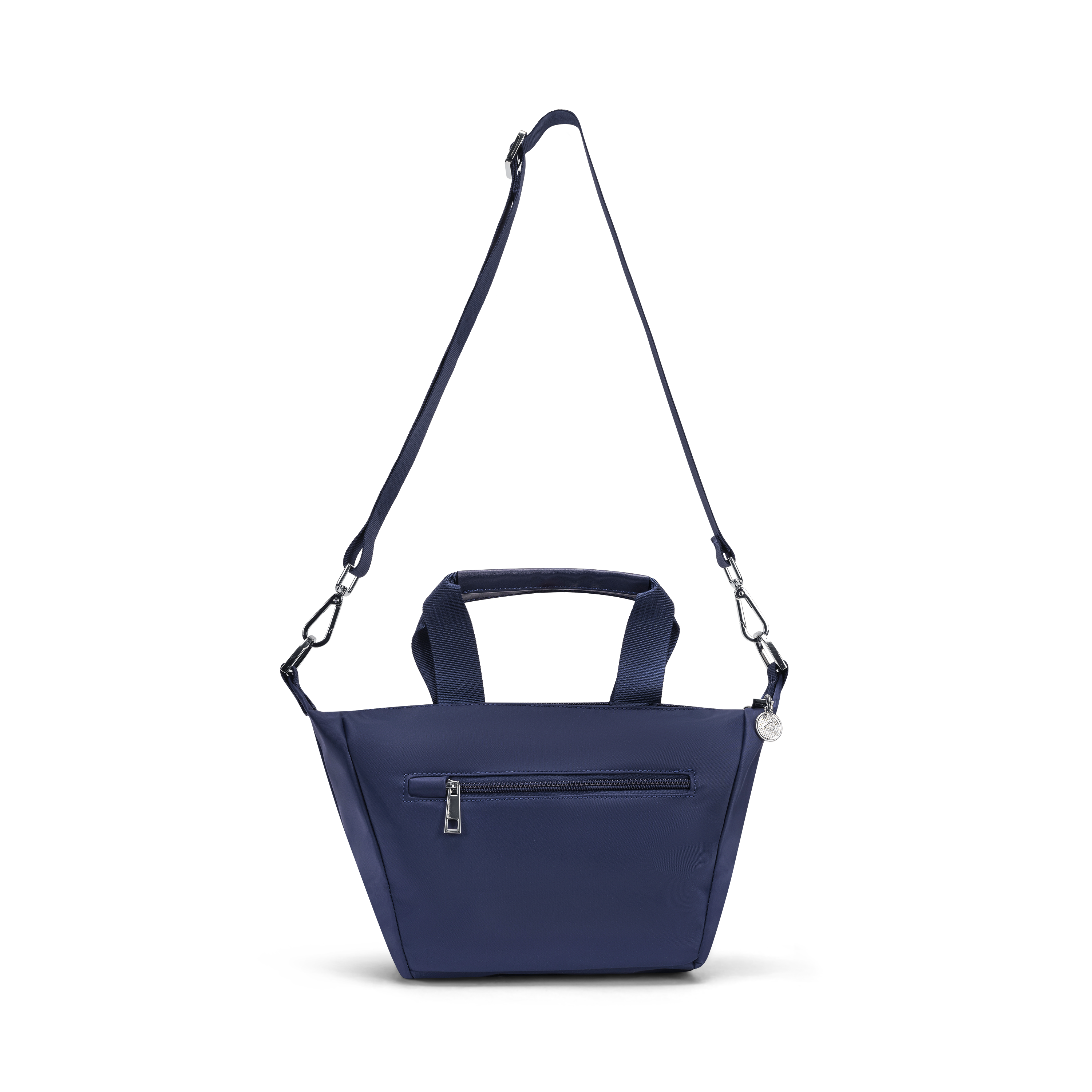 mini tote navy blue with strap 