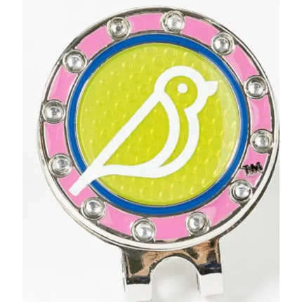 Golf Ball Marker Hat Clip Birdie Balou Icon Pink