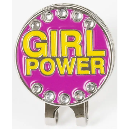Golf Marker Hat Clip "Girl Power" Pink
