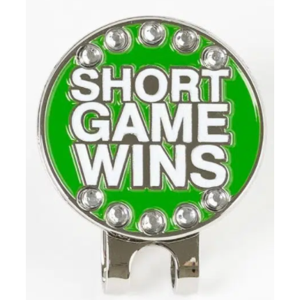 Golf Ball Marker Hat Clip "Short Game Wins" Green