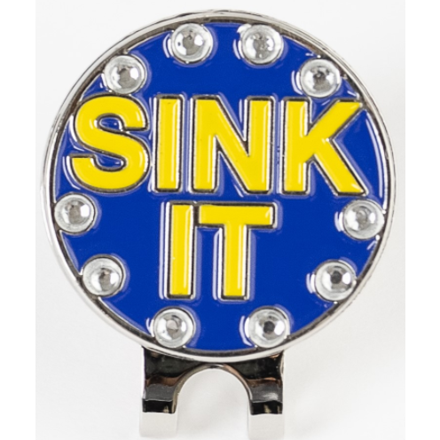 Golf Ball Marker Hat Clip "Sink It" Blue